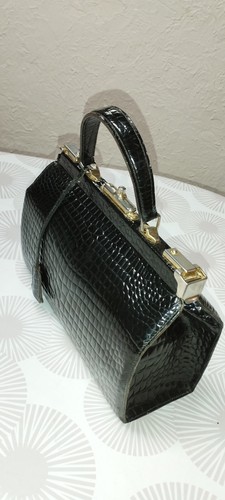 Sac main vintage noir en - main,